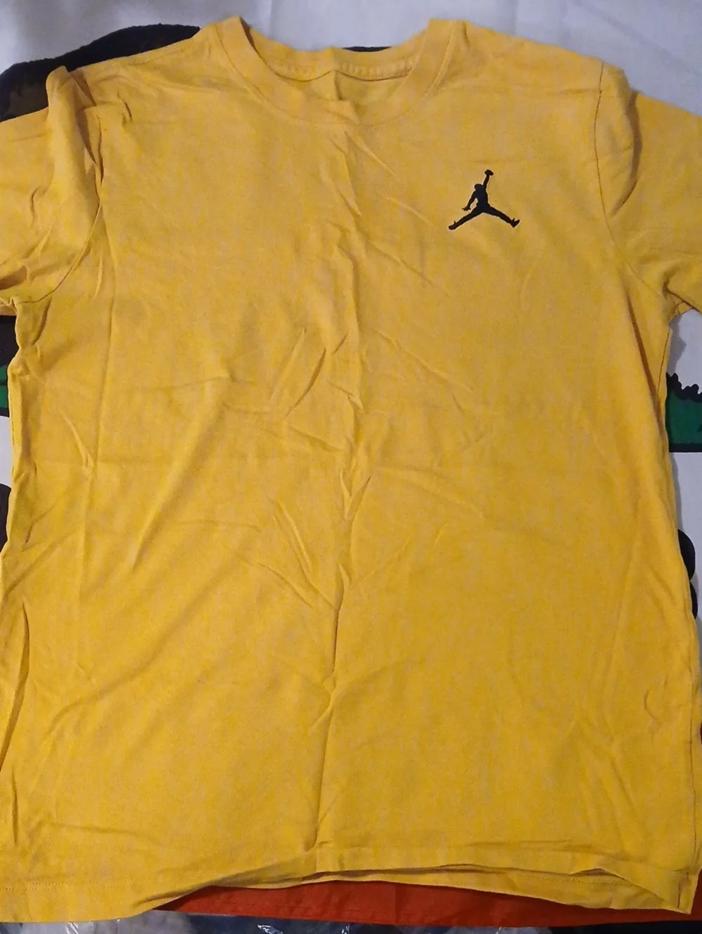 Jordan Short Sleeve Tee in Yellow with Black Jumpman